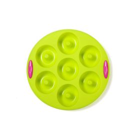 7 Holes Donuts Mold Silicone Donuts Pan (Color: Green)