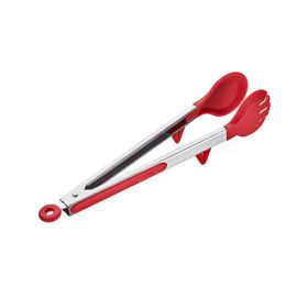 Stainless Steel Kitchen Tongs with Silicone Tips (size: small)