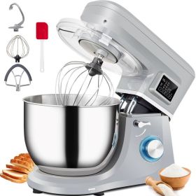 Smart Household 660W Stand Mixer 6-Speed Tilt-Head Dough Mixer (Color: Grey, Capacity: 7.4 Qt / 7 L)