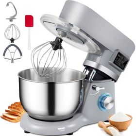 Smart Household 660W Stand Mixer 6-Speed Tilt-Head Dough Mixer (Color: Grey, Capacity: 5.8 Qt / 5.5 L)