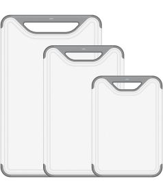 Household Kitchen Set of 3 Cutting Boards (Color: gray)