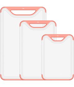 Household Kitchen Set of 3 Cutting Boards (Color: Pink)