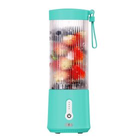 15.2OZ Portable Fruit Blender with 6 Blades Rechargeable Juice Cup (Color: Blue)