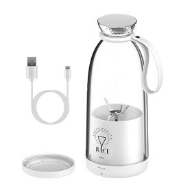 16.9OZ Portable Fruit Blender Electric Rechargeable Juice Cup (Color: White)