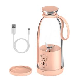 16.9OZ Portable Fruit Blender Electric Rechargeable Juice Cup (Color: Pink)