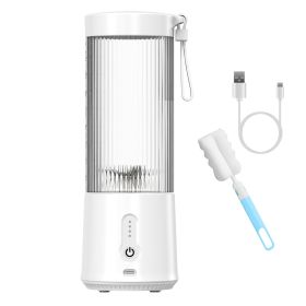 15.2OZ Portable Fruit Blender with 6 Blades Rechargeable Juice Cup (Color: White)