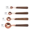 Kitchen Accessories 4Pcs/Set Measuring Cups Spoons Stainless Steel Plated Copper