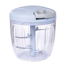 900ML Manual Meat Mincer Garlic Chopper (Color: Blue)