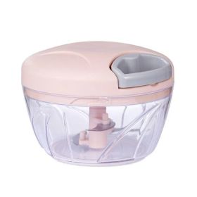 500 ML Manual Meat Mincer Garlic Chopper (Color: Pink)