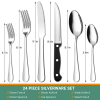 24 Piece Flatware Set for 4, TINANA Stainless Steel Flatware Set