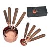 Kitchen Accessories 4Pcs/Set Measuring Cups Spoons Stainless Steel Plated Copper