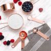 Kitchen Accessories 4Pcs/Set Measuring Cups Spoons Stainless Steel Plated Copper