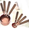 Kitchen Accessories 4Pcs/Set Measuring Cups Spoons Stainless Steel Plated Copper